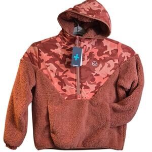 Outdoor Nation Women’s Small Sherpa Hoodie Pullover Pink Camo‎ Fleece NWT